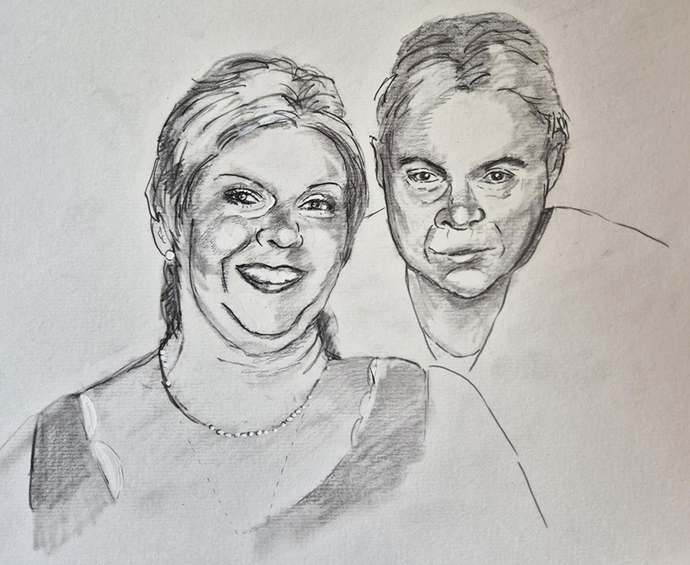 Sue and Gary in Charcoal Sue and Gary in Charcoal